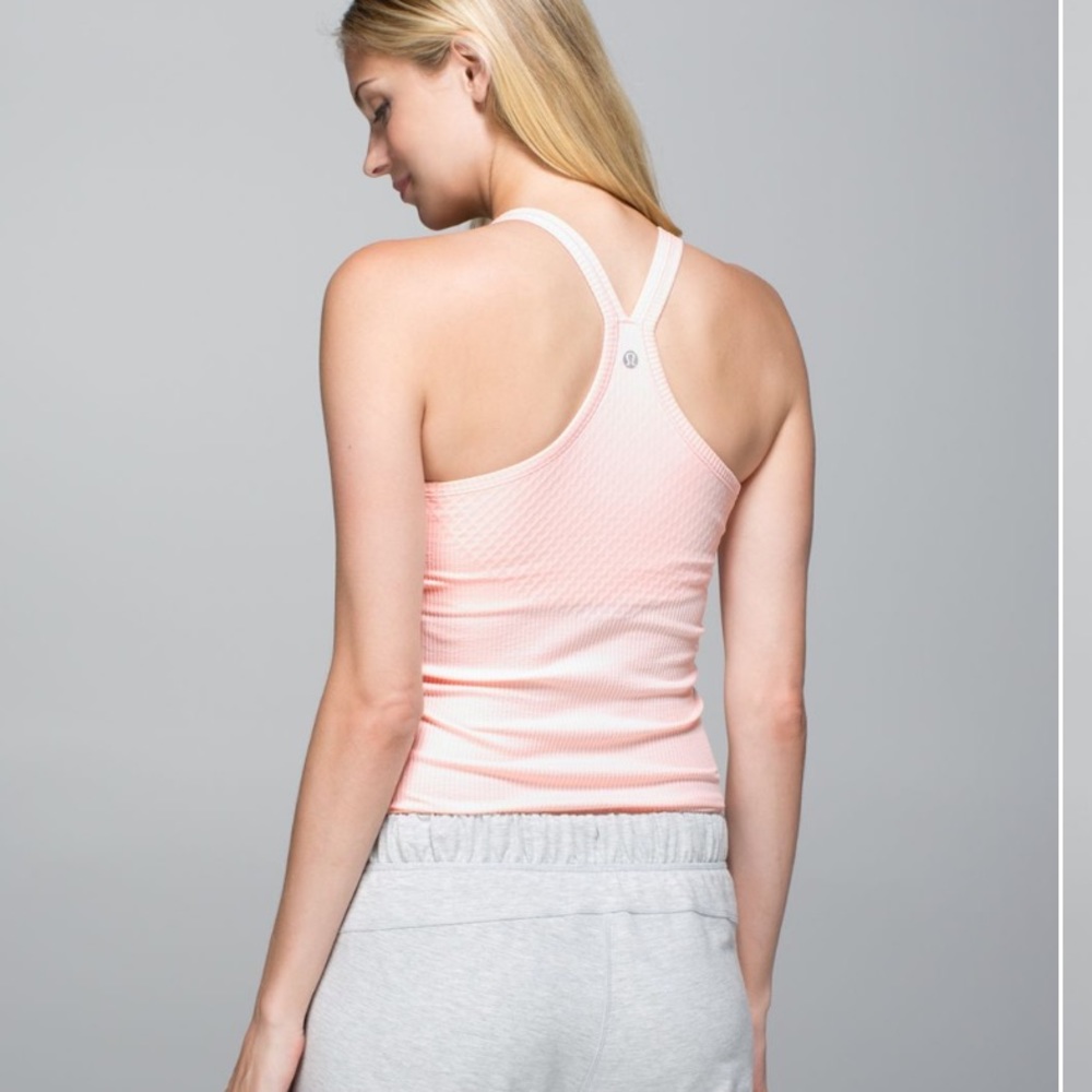 Lululemon Ebb To Street Tank Heathered Parfait Pink size 8